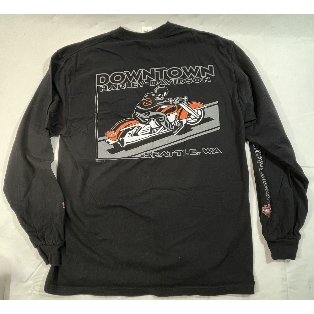 Harley-Davidson Downtown Seattle WA Long Sleeve Shirt Men's L USA